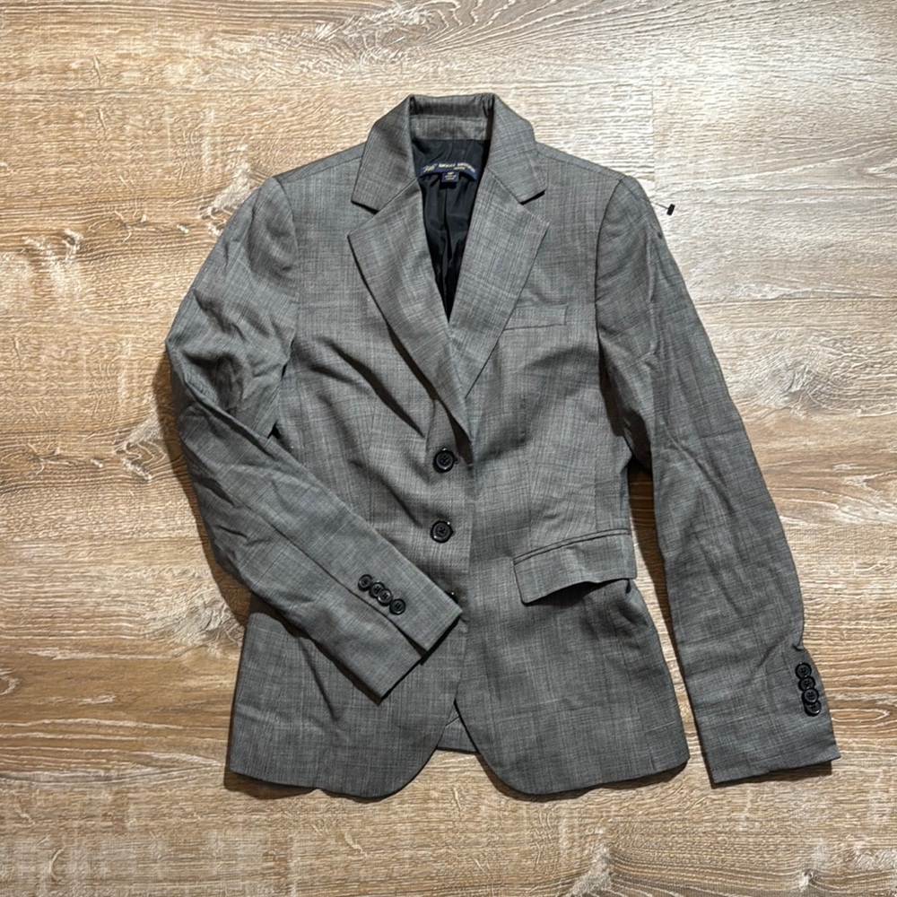 Brooks Brothers Gray Tailored Blazer with Notched Lapels